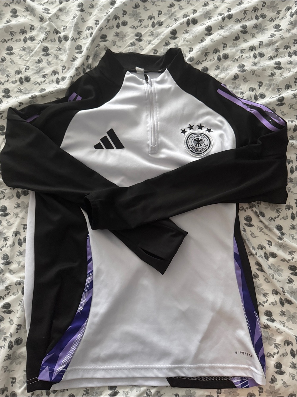adidas White, Black & Purple Germany Training Top